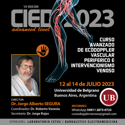 CIED 2023: Curso avanzado de ecodoppler vascular periférico e intervencionismo venoso
