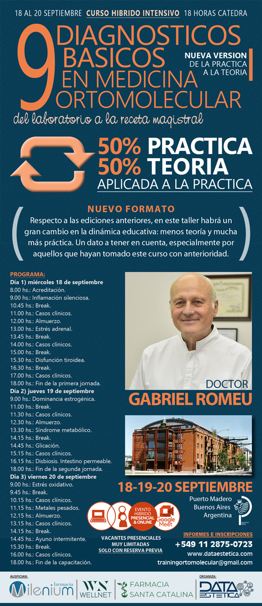 Curso hbrido intensivo > 9 diagnsticos bsicos en medicina ortomolecular. Del laboratorio a la receta magistral